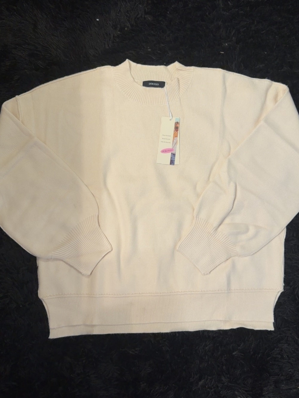 Donniro Cream Crewneck Sweater for Women